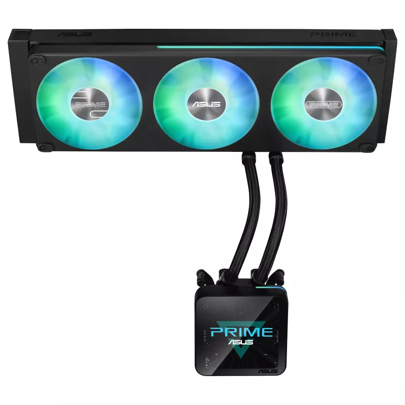 ASUS Prime SLC II 360 ARGB LCD AIO skysčio CPU aušintuvas, 360 mm radiatorius, 3 x 120 mm ARGB ventiliatoriai, LGA 1851/1700/1200/115x/AM5/AM4
