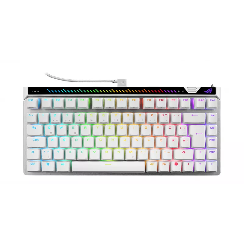 ASUS ROG Falchion Ace 75 HE Gaming Keyboard (Moonlight White, German Layout, ROG HFX V2 Magnetic Switches)