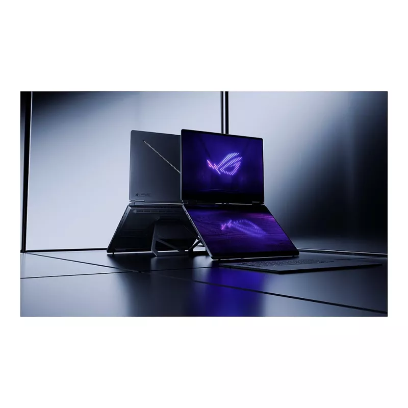 ASUS ROG Zephyrus Duo GX651AX-SR004W žaidimų nešiojamas kompiuteris, 16 colių 3K OLED jutiklinis 120Hz, Intel Core Ultra 9 386H, 64GB LPDDR5x, 2TB SSD, GeForce RTX 5090 24GB, Windows 11 Home, vokiška QWERTZ klaviatūra
