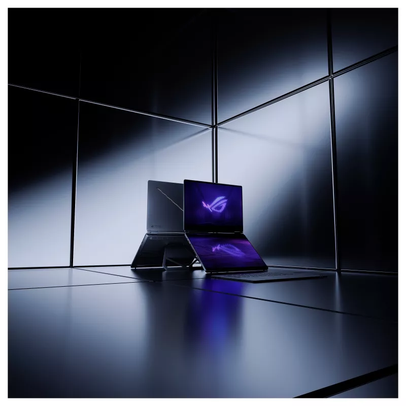 ASUS ROG Zephyrus Duo GX651AX-SR004W žaidimų nešiojamas kompiuteris, 16 colių 3K OLED jutiklinis 120Hz, Intel Core Ultra 9 386H, 64GB LPDDR5x, 2TB SSD, GeForce RTX 5090 24GB, Windows 11 Home, vokiška QWERTZ klaviatūra