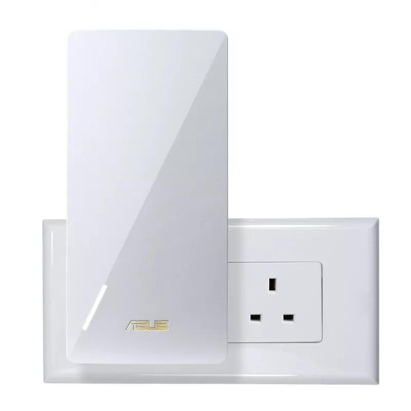 ASUS RP-BE58 Dual-Band Wi-Fi 7 diapazono plėtiklis, BE3456, 2.4GHz 574Mbps + 5GHz 2882Mbps, 1x Gigabit prievadas, AiMesh, WPA3, baltas