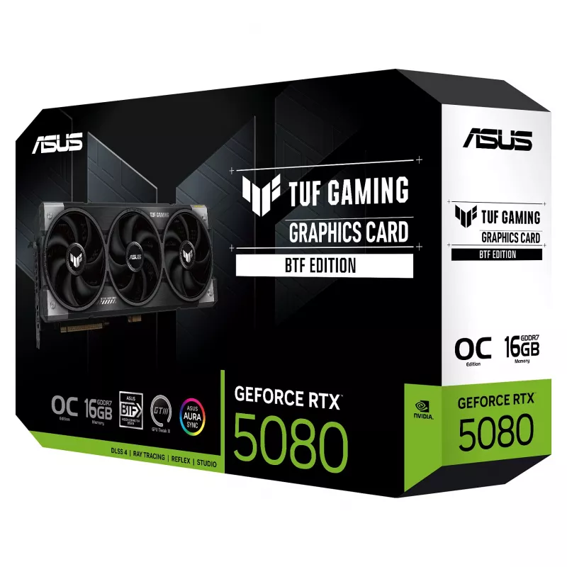 ASUS TUF GeForce RTX 5080 OC 16GB GDDR7 BTF Gaming Graphics Card