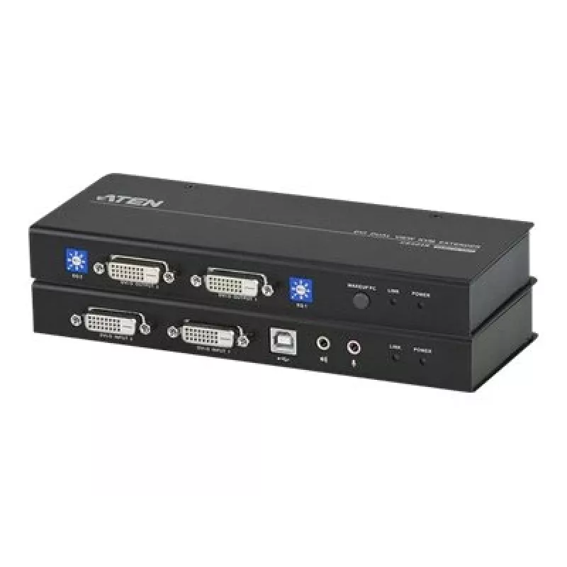 ATEN CE604-AT-G KVM prailgintuvas - 2x DVI, garso, USB, RS-232, 60m
