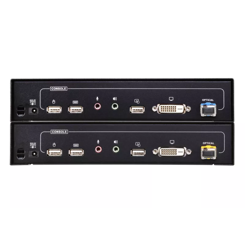 ATEN CE680 KVM garso, USB, serijinis prailgintuvas per šviesolaidį, DVI Dual Link, 600 m, 1310/1550 nm