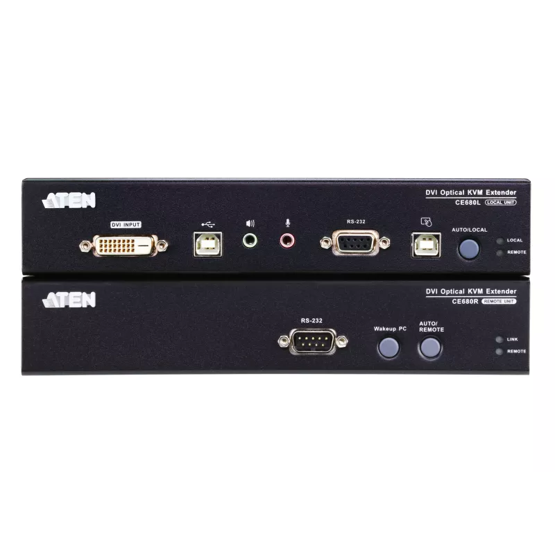 ATEN CE680 KVM garso, USB, serijinis prailgintuvas per šviesolaidį, DVI Dual Link, 600 m, 1310/1550 nm