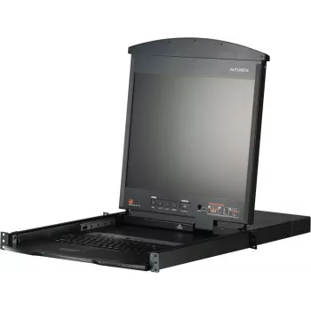 ATEN KL1508AiM CH 8 prievadų 17 colių LCD Cat5e/6 KVM per IP komutatorius (dviejų bėgių, šveicariška klaviatūra)