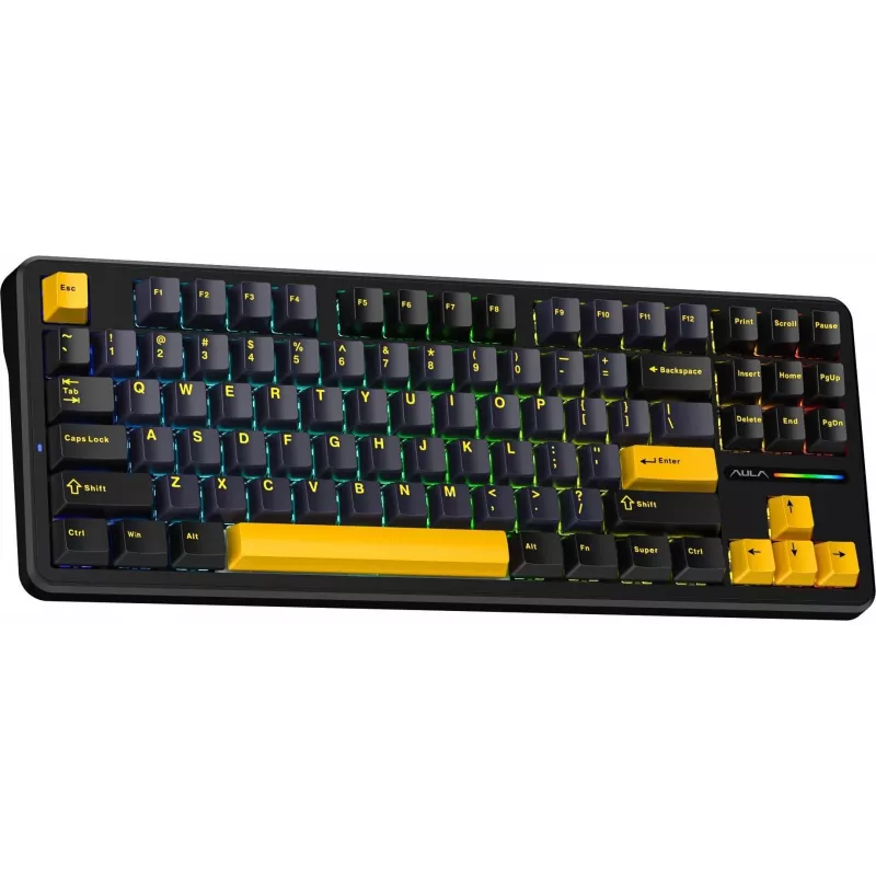 AULA Gasket F87 Thunder Black GrayWood RGB klaviatūra