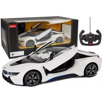 Automobilis RC BMW i8 Rastar 1:14 Baltas Automatinės durys