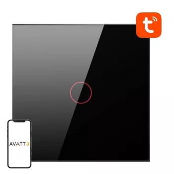 AVATTO Smart Light Switch WiFi TS02-EU-B1 1 Way TUYA (Black)