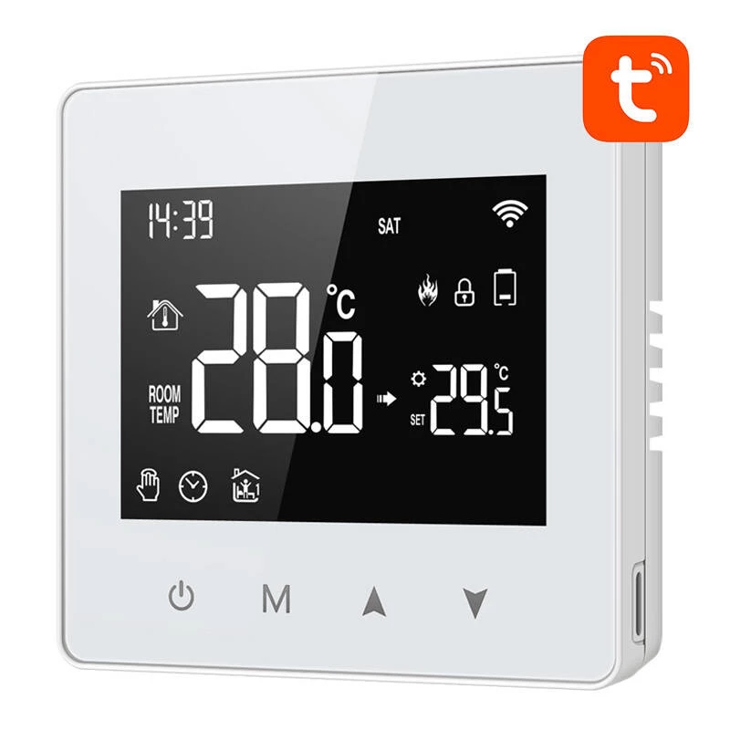 AVATTO WT198 WiFi Smart Thermostat su LCD jutikliniu ekranu, veikia su Tuya Smart Life, Alexa, Google Assistant