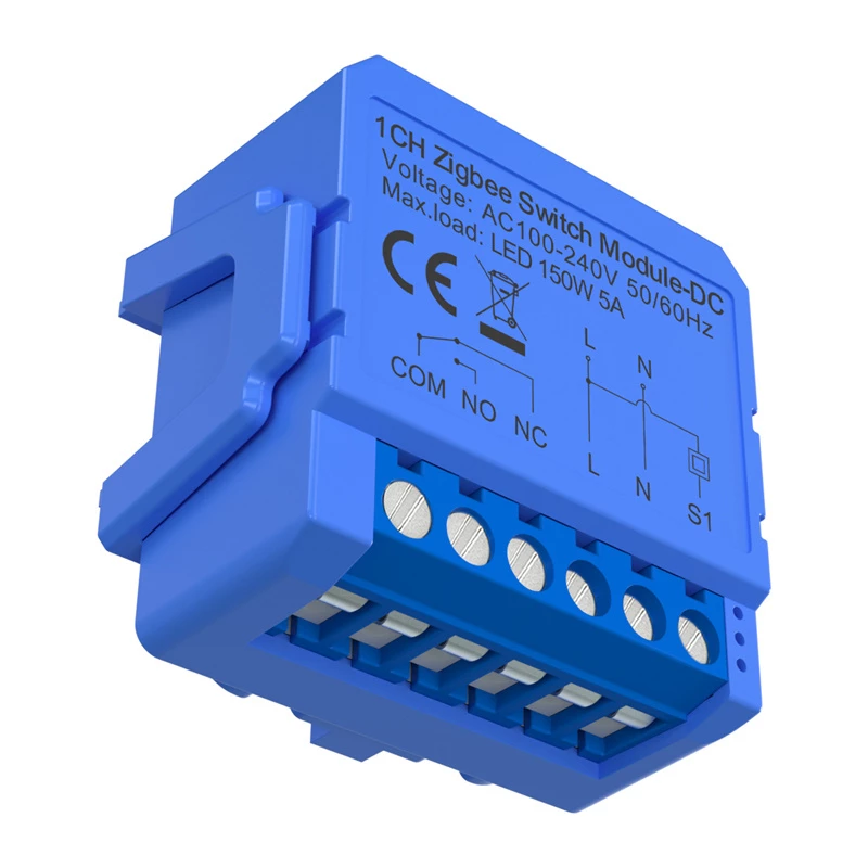 Avatto ZWSM16-DC-1 išmanusis ZigBee 3.0 1 kanalo jungiklio modulis su įtampos neturinčiu sausuoju kontaktu