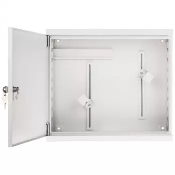 AWO-DVR-2 Plieninis sieninis korpusas DVR/NVR, 430 x 380 x 115 mm, pilkas (RAL 7035), su raktu, IP20