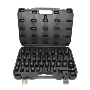 AWTOOLS 1/2 inch Impact Socket Set 40-Piece Short and Long Black Line