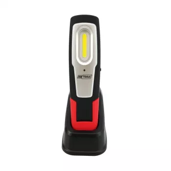 AWTOOLS AW17600 COB LED darbinis žibintuvėlis su magnetiniu pagrindu ir pasukamu kabliu
