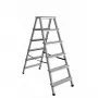 AWTOOLS AW23029 Aliumininė sulankstoma kopėčių kėdė, 6 pakopų, 150 kg keliamoji galia, EN 131, sidabrinė