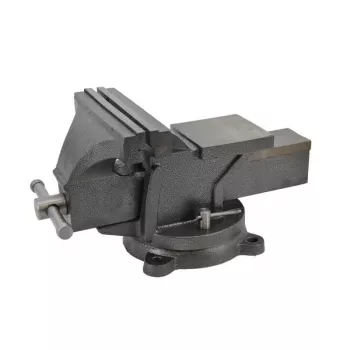 AWTOOLS AW24216 150mm Swivel Bench Vise su 360° besisukančiu pagrindu ir integruotu priekalu