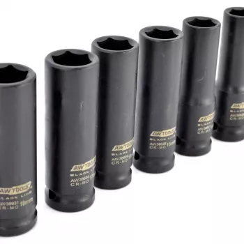 AWTOOLS AW38691BL 171-dalių 1/4 colio, 3/8 colio, 1/2 colio pavaros veržliarakčių komplektas su reketais, prailginimais, antgaliais ir formuotu dėklu