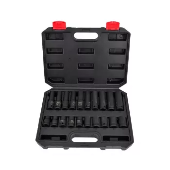 AWTOOLS AW38695BL 95 dalių chromuoto vanadžio lizdų rinkinys su 1/4 colio, 3/8 colio, 1/2 colio reketais, lizdais, antgaliais, veržliarakčiais ir dėklu