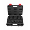 AWTOOLS AW38695BL 95 dalių chromuoto vanadžio lizdų rinkinys su 1/4 colio, 3/8 colio, 1/2 colio reketais, lizdais, antgaliais, veržliarakčiais ir dėklu