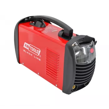 AWTOOLS AW50507BL Automatinis suvirinimo šalmas su saulės elementu ir ličio baterija, šešėlis 9-13, 92x42 mm matymo laukas