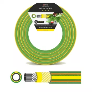 AWTOOLS AW70406 Sodo žarna 1/2 inch x 50m 3 sluoksnių PVC kryžminio pynimo poliesteris žalia