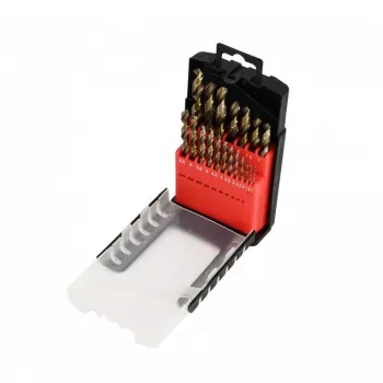 AWTOOLS Kobalto metalo grąžtų rinkinys 19 dalių 1.0-10.0mm HSS-Co M35 DIN 338