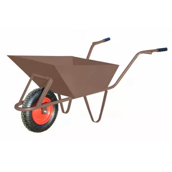 AWTOOLS Construction Wheelbarrow 85L 1.5mm Brown with Wheel Cover