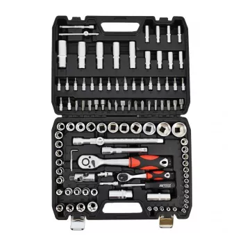 AWTOOLS Veržliarakčių rinkinys 108 dalių 1/2 inch ir 1/4 inch pavaros Black Line