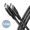AXAGON BUCM-CM15AB USB-C į USB-C 2.0 laidas, 1,5 m, PD 60W, 3A, pintas - juodas