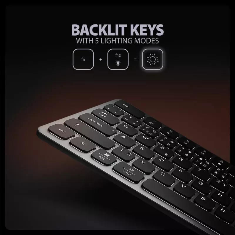 AXAGON HMC-KB-US USB-C klaviatūra su 9-in-1 šakotuvu, US QWERTY, 4K HDMI, Gigabit LAN, kortelių skaitytuvu, 0,6 m