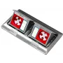 BACHMANN Mini Floor Box 2x3M – Dviguba stalviršio ir grindų dėžė 45x45 mm moduliams, su pakreipiamu dangteliu, pilka