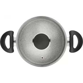 BALLARINI Ferrara 20 cm keptuvė su 4 mm dugnu, Titanium Mineralia neprideganti danga, indukcijai pritaikyta, minkšta rankena