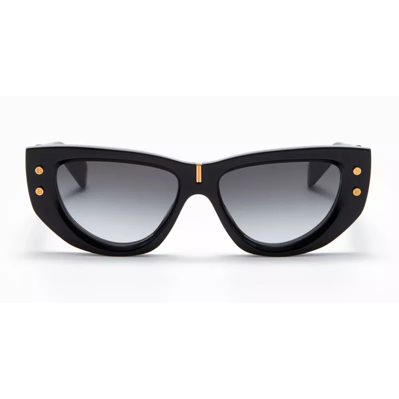 Balmain BPS-151A-55 moteriški akiniai nuo saulės, juodas acetatas, pilki polikarbonato lęšiai, 55 mm