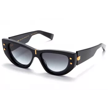 Balmain BPS-151A-55 moteriški akiniai nuo saulės, juodas acetatas, pilki polikarbonato lęšiai, 55 mm