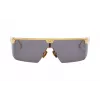 BALMAIN Unisex akiniai nuo saulės BPS-147A-142 Juodas acetatinis kvadratinis rėmas Pilki nailoniniai lęšiai 43/27/147 mm