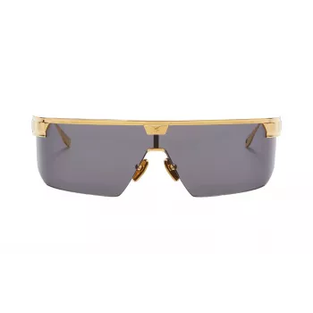 BALMAIN Unisex akiniai nuo saulės BPS-147A-142 Juodas acetatinis kvadratinis rėmas Pilki nailoniniai lęšiai 43/27/147 mm