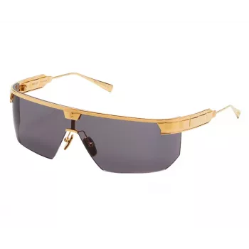BALMAIN Unisex akiniai nuo saulės BPS-147A-142 Juodas acetatinis kvadratinis rėmas Pilki nailoniniai lęšiai 43/27/147 mm