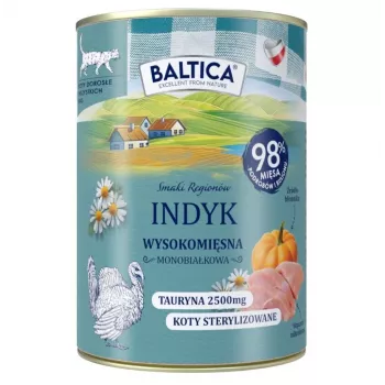 BALTICA Smaki regionów Turkey Mono - Šlapias kačių maistas - 400g
