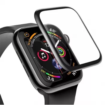 Baseus 0,23 mm lenkto ekrano grūdinto stiklo apsauginė plėvelė, skirta Apple Watch 38mm, juoda (SGAPWA4-C01)