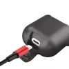 Baseus Apple 2in1 silikoninis apsauginis ir belaidžio įkrovimo dėklas AirPods, juodas