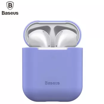 Baseus Apple Silica Series itin plonas silikoninis apsauginis dėklas, skirtas AirPods 1 / 2, violetinis