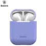 Baseus Apple Silica Series itin plonas silikoninis apsauginis dėklas, skirtas AirPods 1 / 2, violetinis
