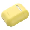 Baseus Apple Silica Series itin plonas silikoninis apsauginis dėklas, skirtas AirPods 1/2, geltonas