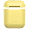 Baseus Apple Silica Series itin plonas silikoninis apsauginis dėklas, skirtas AirPods 1/2, geltonas