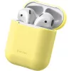 Baseus Apple Silica Series itin plonas silikoninis apsauginis dėklas, skirtas AirPods 1/2, geltonas