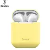Baseus Apple Silica Series itin plonas silikoninis apsauginis dėklas, skirtas AirPods 1/2, geltonas