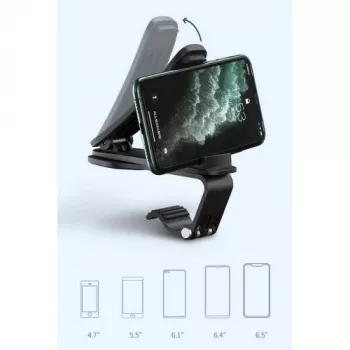 Baseus Big Mouth Pro automobilinis laikiklis – tvirtinimas prie prietaisų skydelio ir priekinio stiklo, 360° sukimas, ištraukiama rankena, juoda