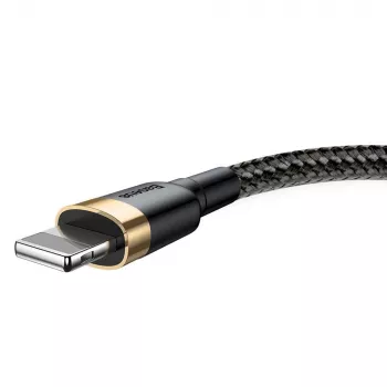 Baseus Cafule Lightning kabelis 2A 3m Auksinis/Juodas (CALKLF-RV1)
