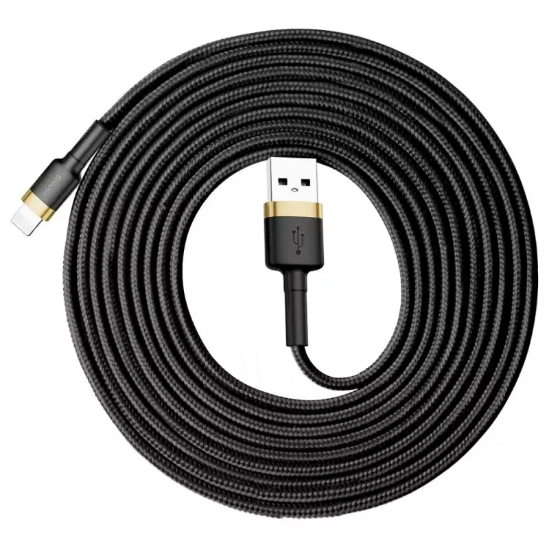 Baseus Cafule Lightning kabelis 2A 3m Auksinis/Juodas (CALKLF-RV1)