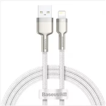 Baseus Cafule Metal USB-A to Lightning kabelis 1,0 m 2,4 A baltas